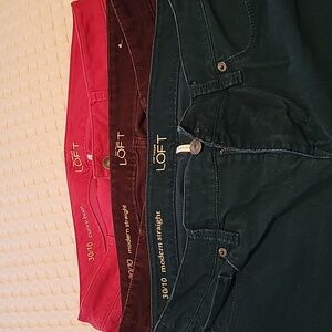 3 pairs of Ann Taylor loft courderoy pants, Sz 30/10